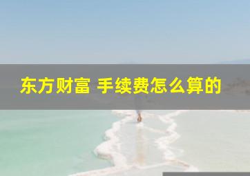 东方财富 手续费怎么算的